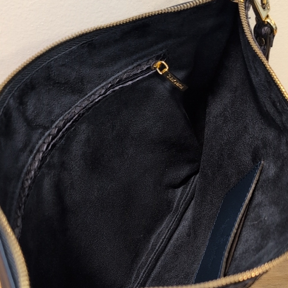 Silvano Biagini Python Bag & Matching Clutch Navy Blue - Picture 6 of 16